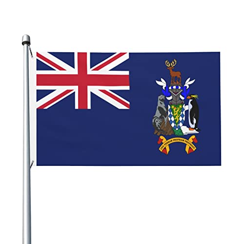 LIICHEES Flag Of South Georgia And The South Sandwich Islands Flag 3x5 Ft Double-Sided Outdoor Polyester Decorative Banner Durable Home Patio Flags Yard Welcome Flag