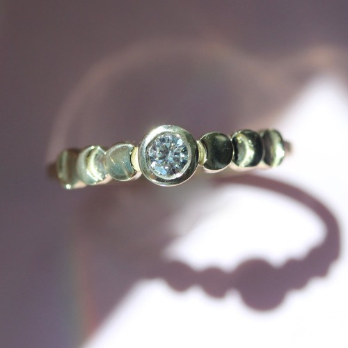 Moon Phase Diamond Ring | 8 / 14k Yellow Gold