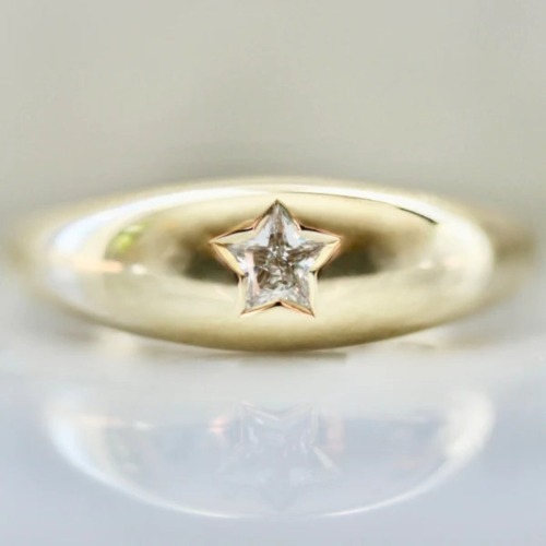 Selene White Star Cut Diamond Bombe Ring | 8.25