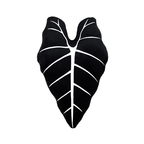 Green Philosophy Co. Plush Leaf Pillow 3D Accent Frydek Alocasia Obsidian Leaf Throw Pillow for Couch Sofa Living Room Home Decor for Plant Lovers, Garden Lovers, Green Thumb Family & Friends - Frydek Alocasia Obsidian Leaf