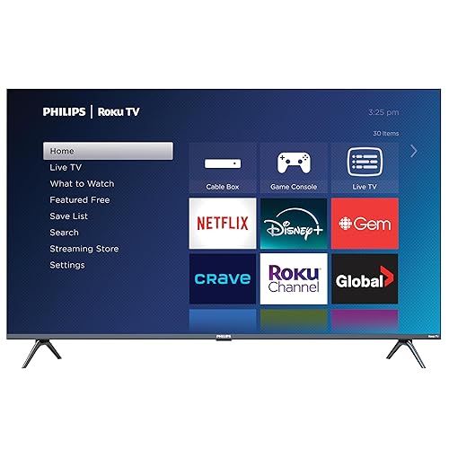 Philips Roku TV 43" Frameless 4K Ultra HD (2160p | Enterainment Plus Series Smart TV (43PUL5924/F6), Dolby Atmos, Voice Assistant - Entertainment Plus - 43"