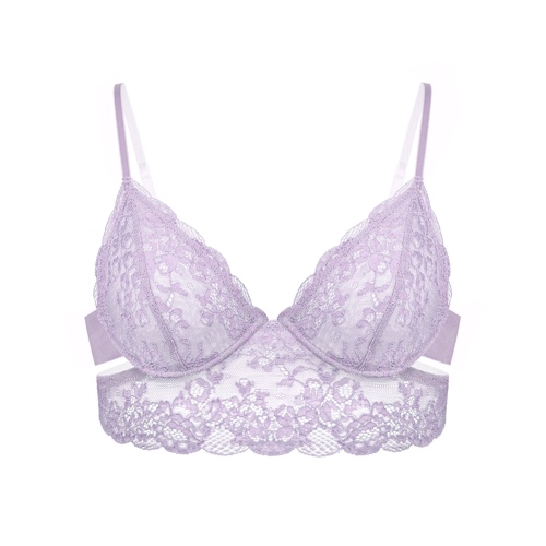 Wild Lace Long Line Bra Lilac Hint - S 32C/34B / Lilac Hint