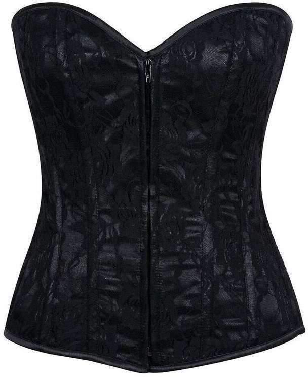 Daisy Corsets Lavish Black Lace Front Zipper Corset - S / Black