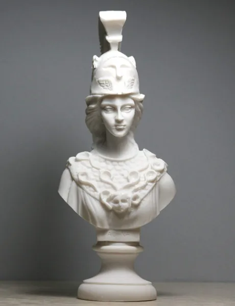 Athena Minerva Bust Greek Roman Goddess Statue Handmade Sculpture Head 7.8 inches