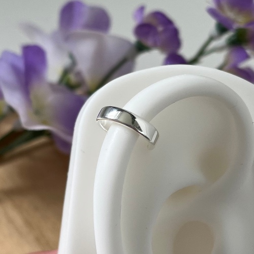 ❥ Hephaestus Sterling Silver Plain Band Ear Cuff (SET OF 2) | Default Title