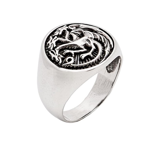 TreasureBay MENS Dragon Viking Ring Norse Rings, Nordic Vikings 925 Sterling Silver Ring