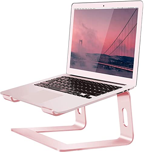Orionstar Laptop Stand Aluminum Laptop Riser Compatible with Apple Mac MacBook Air Pro 10 to 15.6 Inch Notebook Computer, Ergonomic Elevator Holder (Pink) - D-Pink