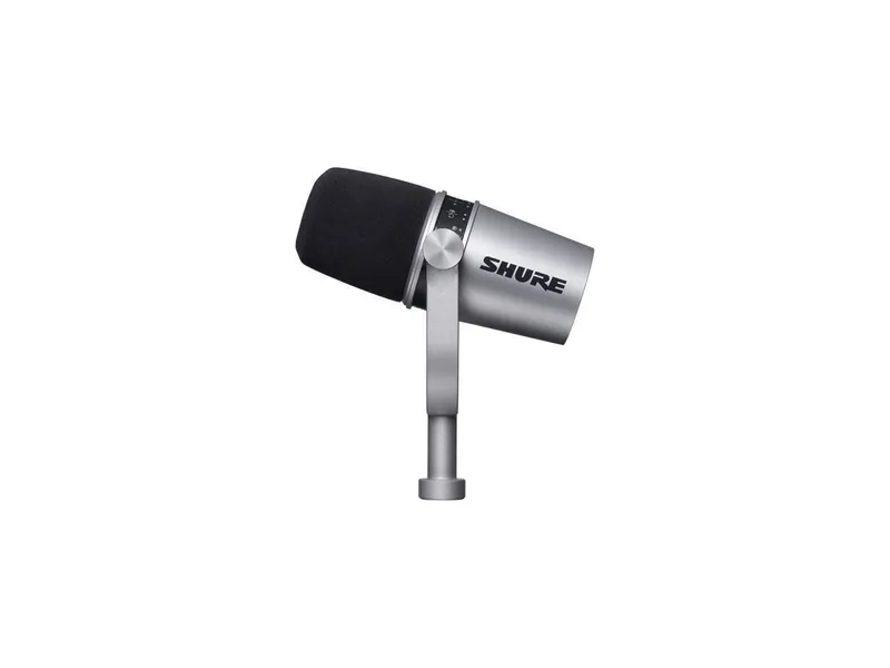 Shure MV7 Podcast Microphone (Silver) for Podcasting, Home Recording and Gaming