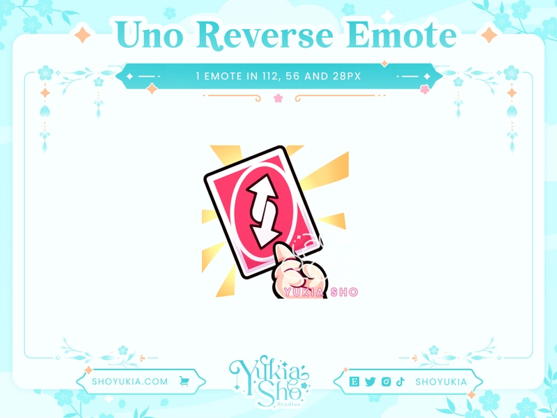 Pastel Pink Twitch Emote Uno Reverse Card / Stream Graphics