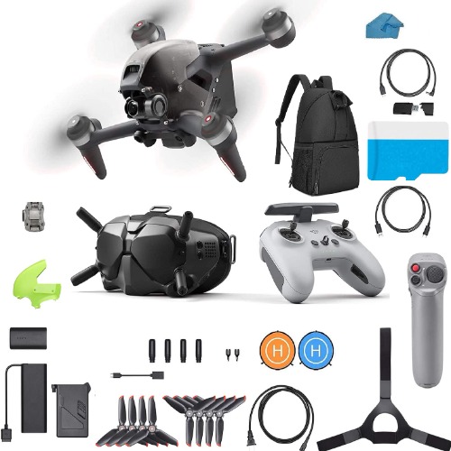 DJI FPV Combo Bundle - First-Person View Drone UAV Quadcopter Bundle with Joystick Motion 4K Camera, S Flight Mode, Super-Wide 150° FOV, HD Low-Latency Transmission, With 128GB SD Card Backpack - 
