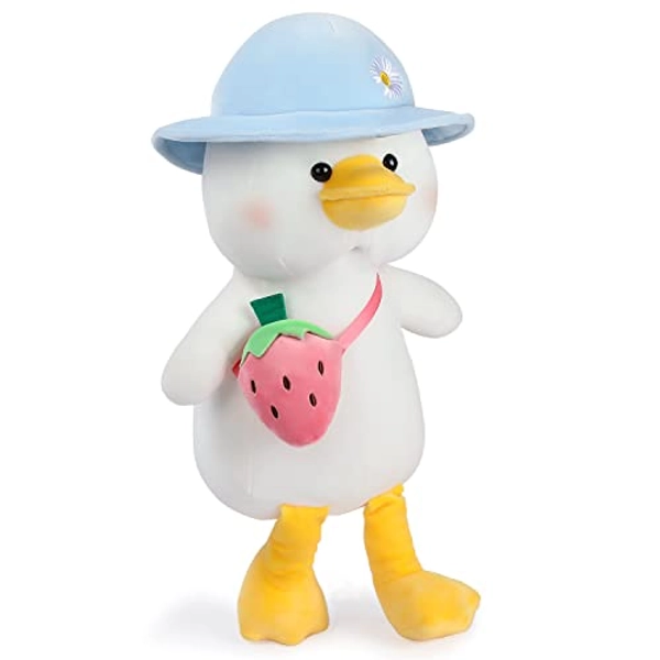 Duck Plush Toy, Stuffed Animal 12 inch Throw Plushie Doll, Soft Fluffy Hug Cushion School Duck- Super Present for Every Age & Occasion