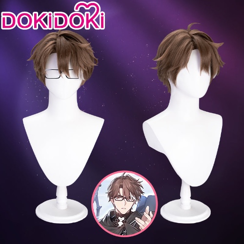 DokiDoki Game Honkai: Star Rail Cosplay Welt Yang Wig / Glasses Brown Short | Welt Yang-PRESALE
