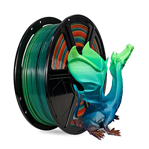 Flashforge PLA 3D Printer Filament, 1KG/Spool PLA Filament, 3D Printing Material 1.75mm Dimensional Accuracy +/- 0.02 mm, Compatible with FDM 3D Printer(Rainbow)
