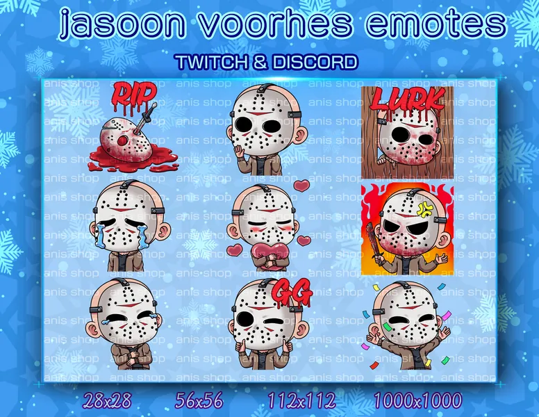 Jason Voorhes Dracula Emotes/ Jason Voorhes  Chibi/ Emotes Discord/ Emotes Twitch
