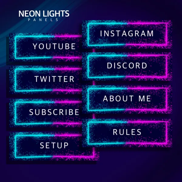Neon Lights Panels / Twitch Starter Pack
