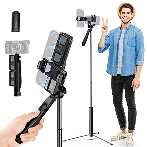 K&F Concept 1.7M 3 in 1 Multifunctional Aluminum Selfie Stick Tripod with Detachable Bluetooth Remote 2 360 ° Rotation Phone Holder Compatible with GoPro, Small Camera and Smartphones - 1.7M 3 in 1 Aluminum Alloy Selfie Stick