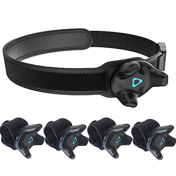 JLD VR Tracker Belt for HTC Vive System Puck - Adjustable Strap Waist and Full-Body Tracking in Virtual Reality(1x 4X Wrist Strap), black, 47.6 in,Wrist 10.6