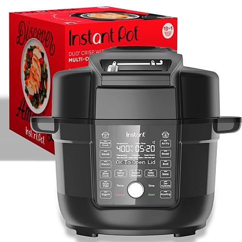 Instant Pot Duo Crisp Ultimate Lid, 13-in-1 Air Fryer and Pressure Cooker Combo, Sauté, Slow Cook, Bake, Steam, Warm, Roast, Dehydrate, Sous Vide, & Proof, App With Over 800 Recipes, 6.5 Quart, Black - 6.5 Quarts