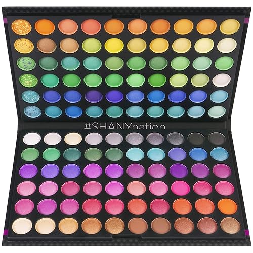 SHANY Highly Pigmented Eye Makeup Palette, 120 Matte Shimmer Metallic Eyeshadow Pallet with Long Lasting and Blendable Natural Colors - Classic Neon - NEON