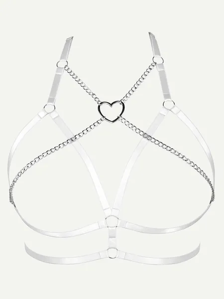 Taglie Forti Reggiseno imbracatura anello-cuore dettaglio con catena