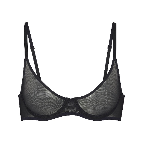 ULTRA FINE MESH SCOOP BRA | ONYX