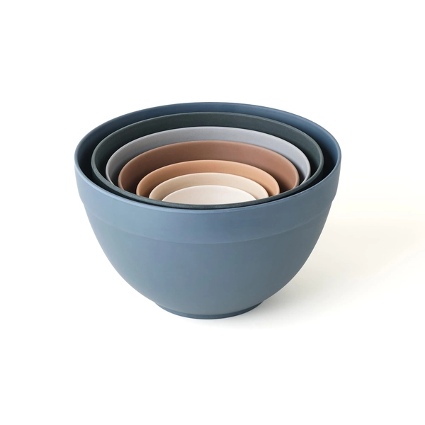 Bamboozle Nesting Bowls Set – Mixed Neutrals | Mixing Bowl Set for Serving, Baking, Made of Sustainable Bamboo Fiber | 7 Piece