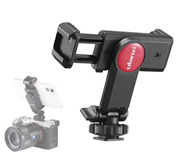ULANZI ST-06 Universal-Handy-Stativhalterung mit kaltem Schuh, drehbar und Verstellbarer Klemmhalterung, Smartphone-Clip-Adapter für iPhone