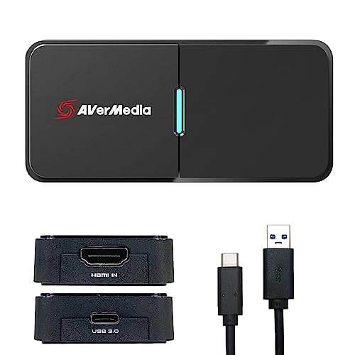 AVerMedia BU113 Live Streamer Cap 4K HDMI DSLR Video Capture Card for Content Creation - Capture and Stream in 2160p30, Record in 1080p60 HDR, USB Type-C, TAA/NDAA Compliant - 4K30 DSLR capture card