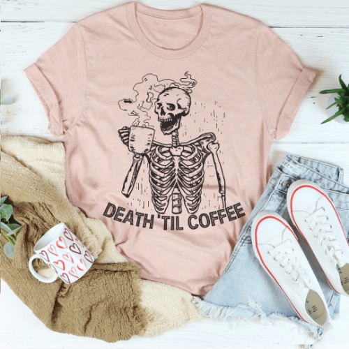 Death 'Til Coffee - Heather Prism Peach / XL
