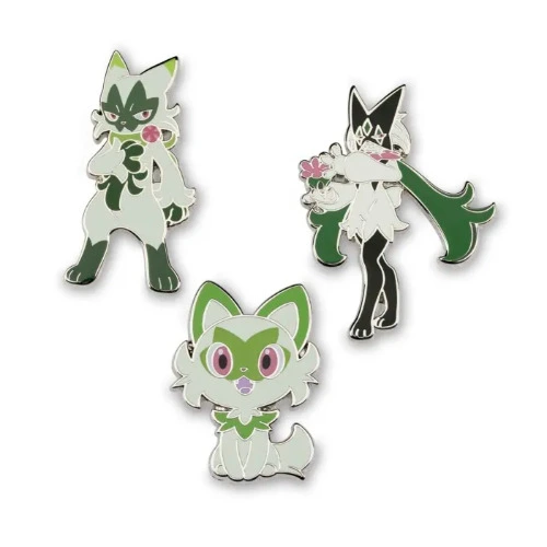 Sprigatito, Floragato & Meowscarada Pokémon Pins (3-Pack)