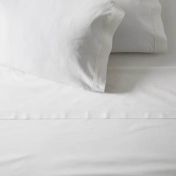 400-Thread-Count Organic Percale Pleated Edge Sheet Set & Pillowcases