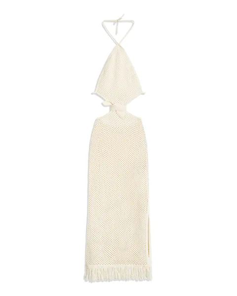 Crochet Fringe Maxi Dress | S / Off White