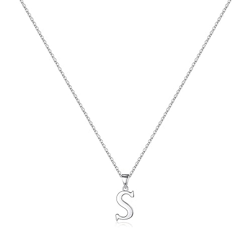 Valentines Day Gifts - S925 Sterling Silver Initial Necklaces for Women Initial Necklace Letter Initial Pendant initial Necklace for Women Jewelry Valentines Day Gifts for Her - S