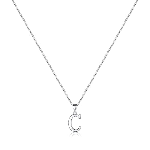 Valentines Day Gifts - S925 Sterling Silver Initial Necklaces for Women Girls, Dainty Initial Necklace Letter Initial Pendant S925 Sterling Silver initial Necklace for Women Teen Girls Jewelry Gifts - T