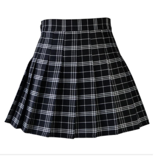 'The Wicked Night'' Plaid Skirt - Black / L