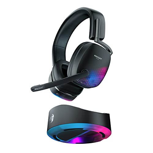 Roccat Syn Max Air - Kabelloses RGB PC Gaming Headset mit 3D Audio und Docking-Station, Adjustable, Black - Syn Max Air - Einzigartig