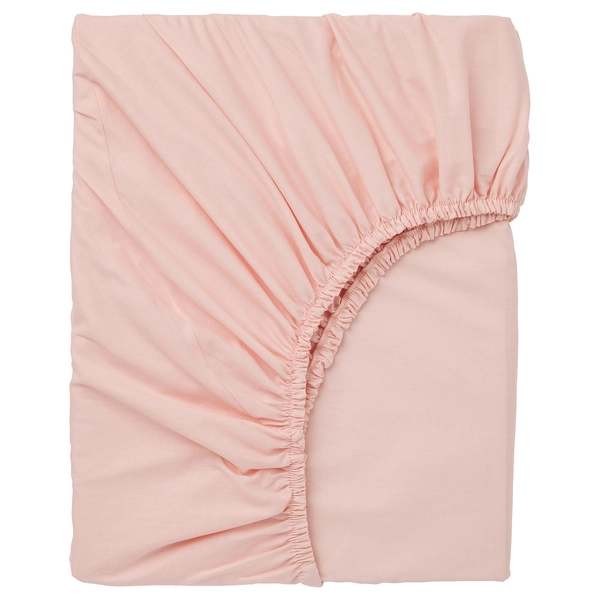 DVALA Sábana ajustable - rosado claro 120x200 cm