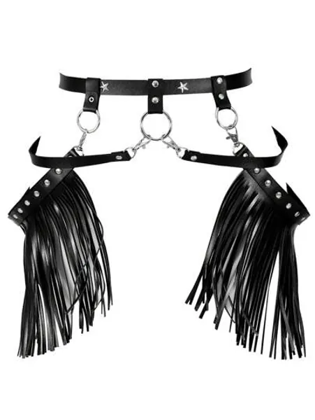 1Piece Women's Gothic Black PU Leather Tassel Waist Belt Adjustable Punk Cowgirl Style Dance Dress Belt, Suitable For Daily Streetwear