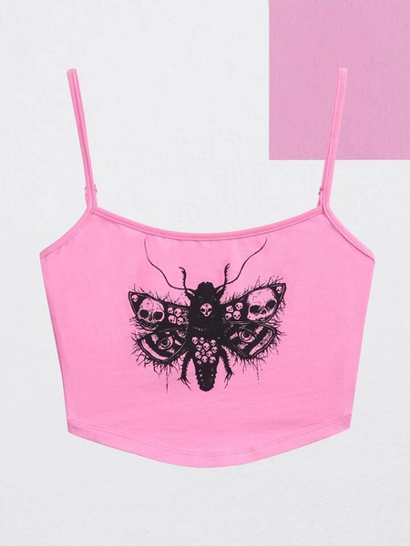 SHEIN X Robin Insect Print Crop Cami Top
