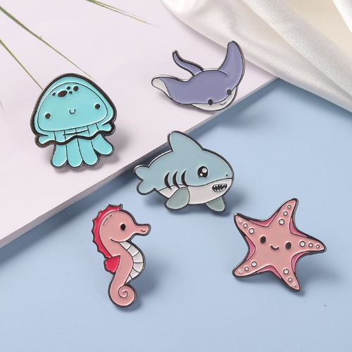 Tiny Sea Animal Pins - Set of all 5 (Save $15)