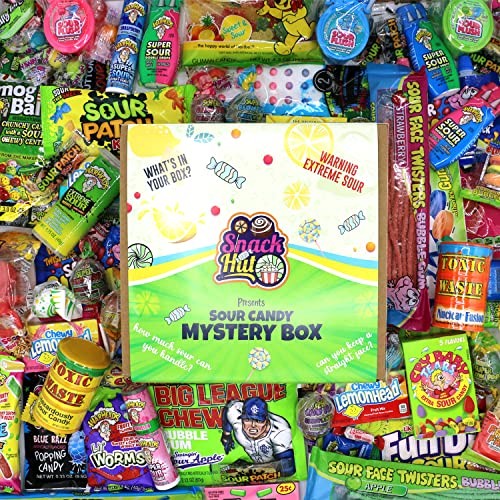 SnackHut Sour Candy Variety Pack Assorted Candy Box - Sour Candy Gift Box - Super Sour Candy - Bulk Sour Candy Assortment - Fun Care Package for Kids, Teens, Adults, or Movie Night