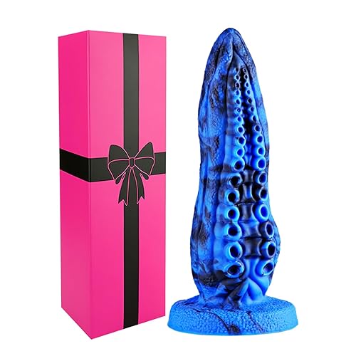 7.6 Inch Octopus Tentacle Cute Dildo, Soft Realistic Wide Anal Plug Dildo with Strong Suction Cup, Thick Anal Sex Toy Monster Silicone Prostate Massager for Adult Sex Games for Men and Women - M