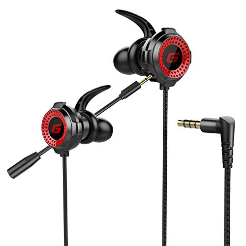 Gaming Headset, 3.5mm Gaming Headset In-Ear Gaming Headphones with Microphone Universal Gaming Earphones for Mobile Gaming PS4 PC Xbox One Laptop Mac Black - Black