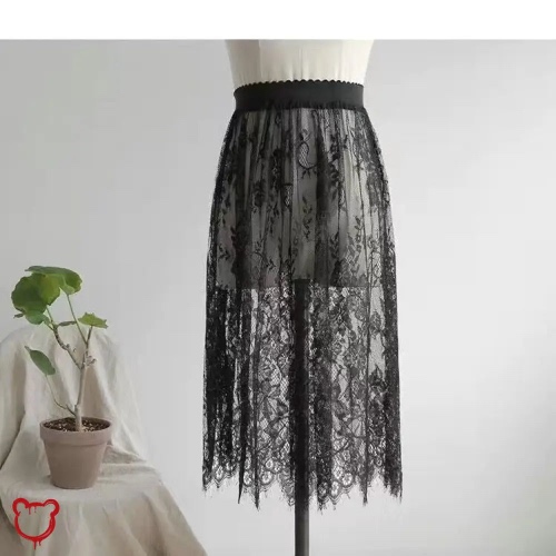 Gothic Lace Skirt - Various Lengths - Black 60cm / XL