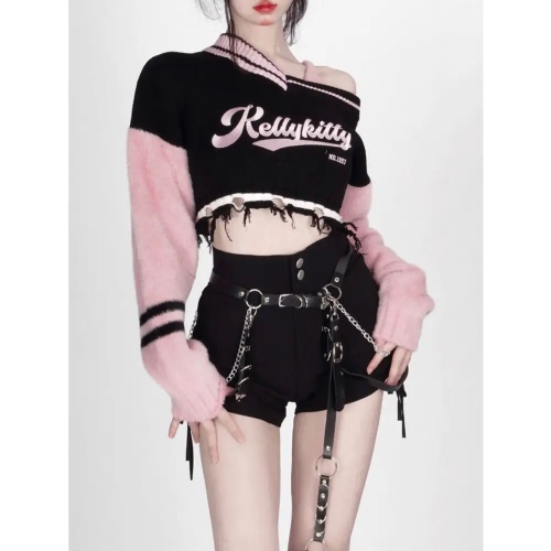 Shadow Blossom Cropped Sports Jacket in Pink and Black - L