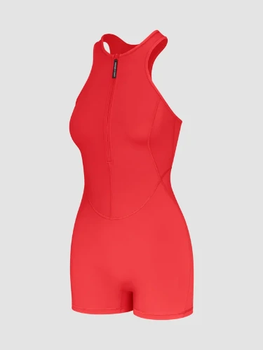 Running Hot Zip-Up Romper in Red | SAVAGE X FENTY