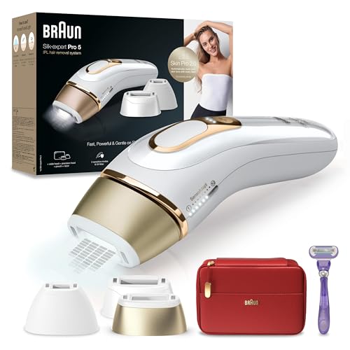 Braun Luz Pulsada Silk-expert Pro 5 PL5358 Depiladora IPL, Reducción Del Vello Visible En Casa, Blanca/Dorada - PL5267