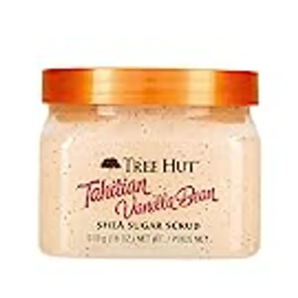 Tree Hut Tahitian Vanilla Bean Shea Sugar Scrub, 18oz, Ultra Hydrating and Exfoliating Scrub for Nourishing Essential Body Care