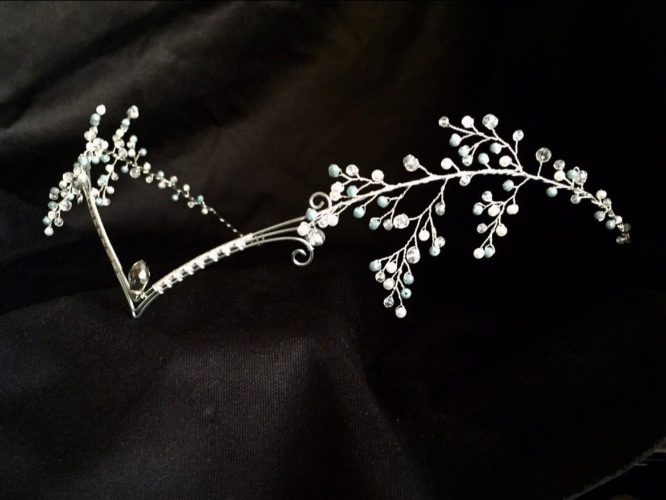 Circlet | wedding headpiece | bridal headpiece | crown | flower crown | elf crown |  crystal crown | moonstone crystal | elven tiara