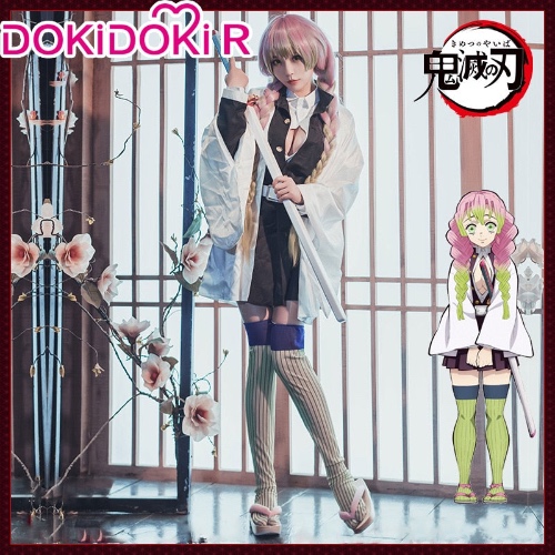 DokiDoki-R Anime Demon Slayer: Kimetsu no Yaiba Cosplay Kanroji Mitsuri Cosplay Kimetsu no Yaiba Costume Women Halloween | S / Costume Only